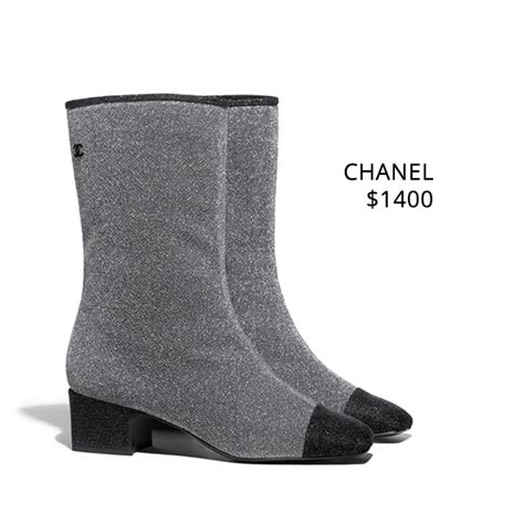 chanel glitter boots replica|chanel dupe leather.